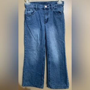 Justice Wide Leg Jeans With Sparkle Detail. Girls size 8